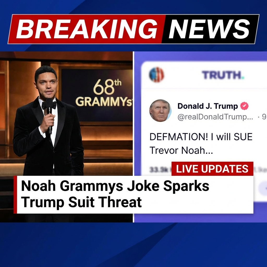 <p>At the 68th Grammys on February 1, 2026, host Trevor Noah joked that former President Donald Trump had visited Jeffrey Epstein’s private island, prompting Trump to deny the claim and threaten to sue Noah for defamation on his Truth Social account. (<a href="https://apnews.com/article/79ee508f2e15ec56b2b4826b787b6913?utm_source=openai">apnews.com</a>) Noah’s politically charged monologue drew swift backlash; he confirmed it was his final time hosting. Multiple outlets reported Trump’s vow to pursue legal action, but there are no credible reports that Elon Musk publicly endorsed or urged suing Noah. Coverage continues to develop as legal and media observers weigh whether a defamation suit would proceed and possible court timelines. (<a href="https://ew.com/trevor-noah-roasts-nicki-minaj-missing-grammys-2026-at-white-house-with-donald-trump-11897122?utm_source=openai">ew.com</a>)</p>