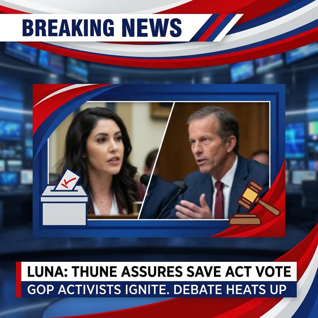 Rep. Anna Paulina Luna said she was assured Sen. John Thune would bring the SAVE Act to a floor vote, igniting GOP activists. The proposed SAVE Act would mandate government-issued voter IDs and documentary proof of U.S. citizenship for federal elections. Luna’s announcement—shared in a heated social-media post—prompted immediate praise and calls for louder activism from MAGA-aligned supporters. Critics warn the measures could suppress turnout among minorities, young voters and naturalized citizens and face legal challenges. Senate leaders have not set a public schedule; Thune’s office had not confirmed timing. The dispute sharpens debate over election security and access nationally.