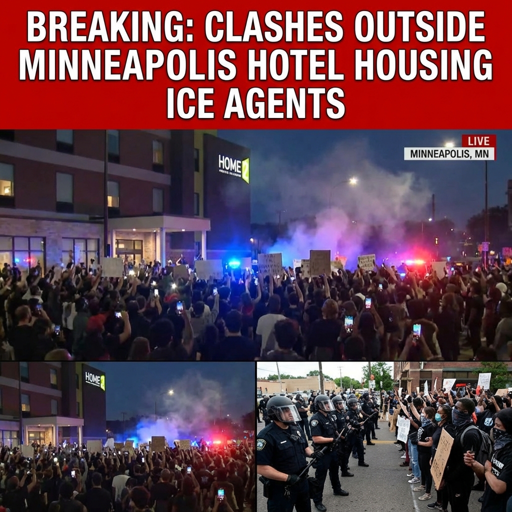 <p>Viral social posts showed a large protest outside a Minneapolis hotel believed to be housing ICE agents, with one post claiming 1,600+ people singing in the street and urging agents to quit their jobs. (<a href="https://noticias.imer.mx/blog/minneapolis-epicentro-de-las-protestas-contra-redadas-del-ice/?utm_source=openai">noticias.imer.mx</a>) Local reporting identified the location as the Home2 Suites and said demonstrators gathered after recent federal operations and fatal shootings involving ICE personnel. (<a href="https://www.theguardian.com/us-news/2026/jan/26/minnesota-minneapolis-ice-hotel-protests?utm_source=openai">theguardian.com</a>) Video and reporters described clashes that prompted law enforcement to deploy irritants and make arrests. (<a href="https://www.theguardian.com/us-news/2026/jan/26/minnesota-minneapolis-ice-hotel-protests?utm_source=openai">theguardian.com</a>) Organizers framed the action as solidarity with immigrant communities while officials described some attendees as agitators. (<a href="https://www.foxnews.com/us/minnesota-anti-ice-agitators-swarm-confront-federal-agents-during-enforcement-operations?utm_source=openai">foxnews.com</a>) The episode fits into a broader wave of anti‑ICE protests in the Twin Cities. (<a href="https://www.theguardian.com/world/2026/feb/02/monday-briefing-the-community-solidarity-driving-the-fightback-against-ice-in-minneapolis?utm_source=openai">theguardian.com</a>)</p>
