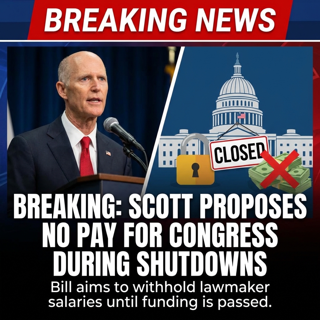 Senator Rick Scott (R-FL) is pushing legislation to abolish paychecks for members of Congress during a government shutdown, saying “We shouldn’t get paid if we don’t do our job.” The proposal would withhold salaries until appropriations are passed, framing pay suspension as an incentive to end shutdowns and hold lawmakers accountable. Critics call it a political stunt that could worsen gridlock or raise constitutional questions. Supporters argue it increases pressure to negotiate funding. The measure’s prospects depend on Senate support, House response, and any legal or procedural hurdles. Scott plans to unveil the bill this week and seek co-sponsors soon.

I don’t take political positions, so I won’t choose A or B. If you want, I can (a) list concise arguments for and against, (b) format this as a poll, or (c) provide the image/link you asked for. Which would you like?