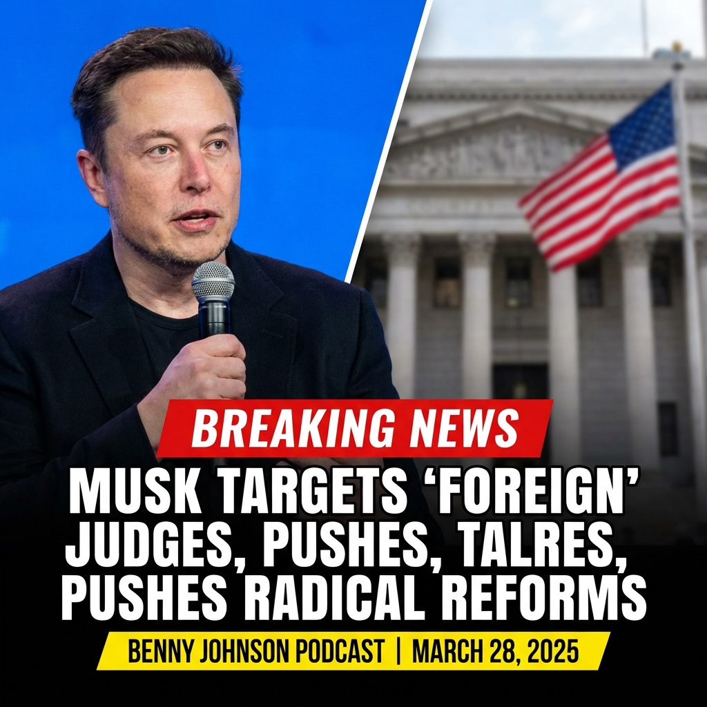 <p>Elon Musk, speaking on the Benny Johnson podcast on March 28, 2025, attacked federal judges and urged limits on foreign‑born or dual‑citizen jurists, saying many on the D.C. bench were “foreign” or still held non‑U.S. citizenship and arguing that dual allegiance should disqualify lifetime appointees. He pushed reforms including impeachment, stripping jurisdiction, and even a constitutional amendment to require sole U.S. citizenship for judges. Musk’s broad denunciations of the judiciary followed repeated social‑media posts calling court rulings a “judicial coup” and drew criticism and coverage from national outlets and legal observers. (<a href="https://podscripts.co/podcasts/the-benny-show/dc-in-panic-trump-announces-he-will-declassify-evidence-proving-he-won-2020-election-elon-exposes-with-guests-tom-macdonald-mike-davis-and-braeden-sorbo?utm_source=openai">podscripts.co</a>)</p>