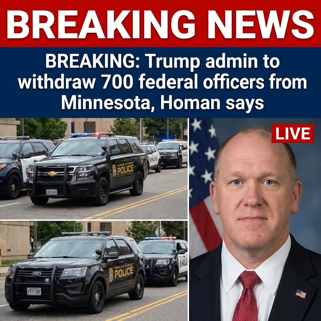 BREAKING: Trump administration to withdraw 700 federal officers from Minnesota, Homan says