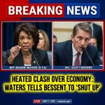 <p>At a House Financial Services Committee hearing on May 7, 2025, Treasury Secretary Scott Bessent clashed with ranking member Rep. Maxine Waters over inflation, tariffs and housing policy. Waters pressed Bessent to oppose the administration’s tariffs and blamed immigration and trade for affordability problems; he pushed back, prompting a heated back-and-forth in which Waters told Bessent to “shut up” and Bessent retorted, “Can you maintain some level of dignity?” Waters later complained to committee chair Rep. French Hill that Bessent had used up her time. The exchange underscored partisan tensions over U.S. economic and immigration policy and inflamed public debate. (<a href="https://www.congress.gov/committees/video/house-financial-services/hsba00/0u9crzWz1AA?utm_source=openai">congress.gov</a>)</p>