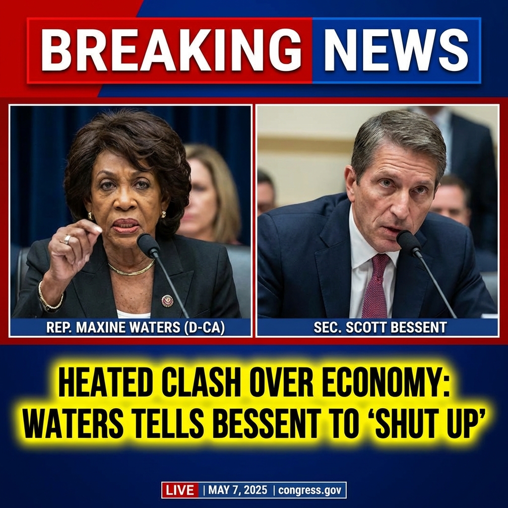 <p>At a House Financial Services Committee hearing on May 7, 2025, Treasury Secretary Scott Bessent clashed with ranking member Rep. Maxine Waters over inflation, tariffs and housing policy. Waters pressed Bessent to oppose the administration’s tariffs and blamed immigration and trade for affordability problems; he pushed back, prompting a heated back-and-forth in which Waters told Bessent to “shut up” and Bessent retorted, “Can you maintain some level of dignity?” Waters later complained to committee chair Rep. French Hill that Bessent had used up her time. The exchange underscored partisan tensions over U.S. economic and immigration policy and inflamed public debate. (<a href="https://www.congress.gov/committees/video/house-financial-services/hsba00/0u9crzWz1AA?utm_source=openai">congress.gov</a>)</p>