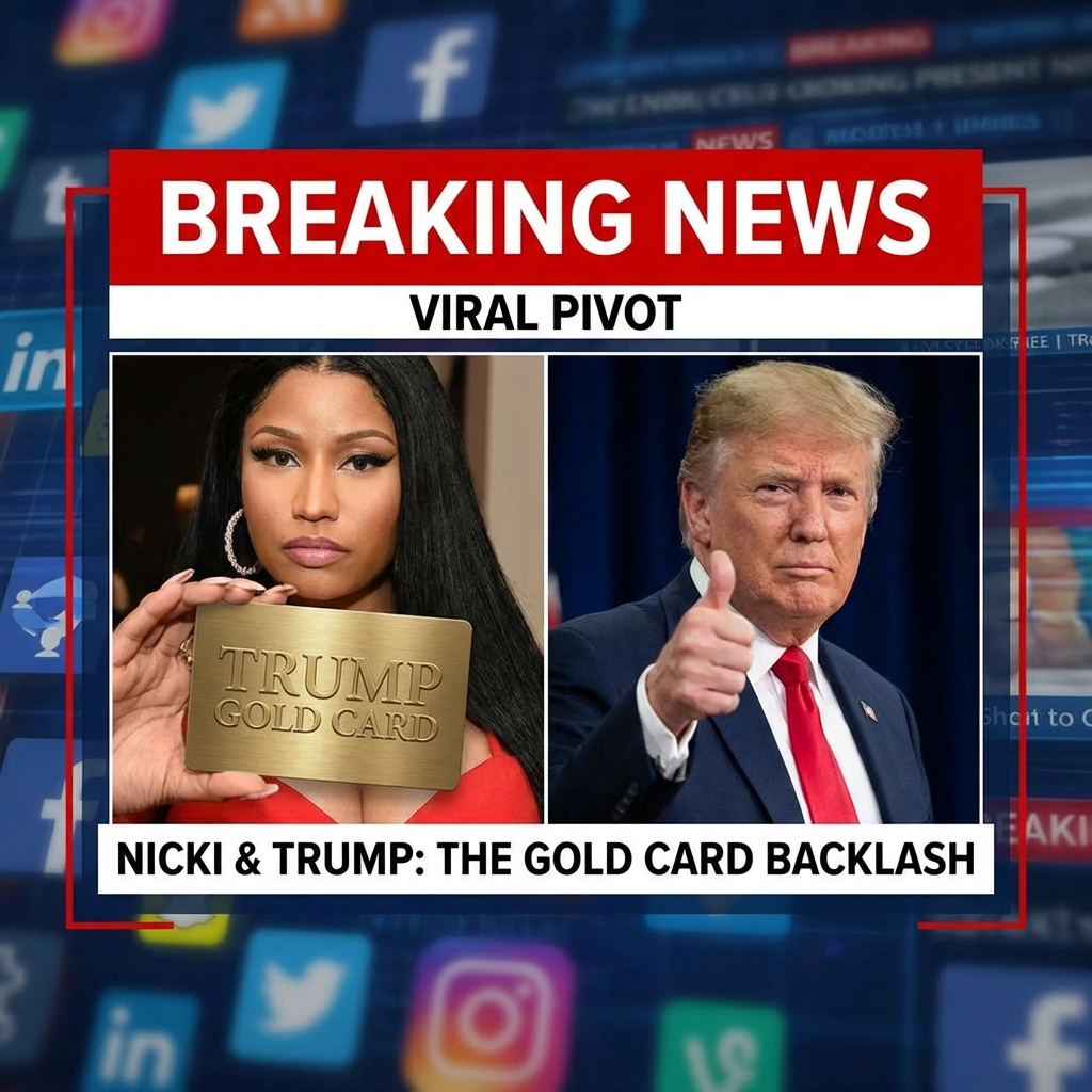 <p>On January 28, 2026, Nicki Minaj posted a viral video with former president Donald Trump and shared a photo of a so‑called “Trump Gold Card.” (<a href="https://people.com/nicki-minaj-shows-off-trump-gold-card-after-publicly-defending-president-says-she-is-finalizing-citizenship-paperwork-as-we-speak-11894773?utm_source=openai">people.com</a>) She praised Trump, called herself his “No. 1 fan,” and said she was “finalizing” U.S. citizenship paperwork after attending a Trump Accounts summit where she pledged hundreds of thousands toward the program. (<a href="https://www.yahoo.com/entertainment/celebrity/articles/nicki-minaj-posts-donald-trump-005818082.html?utm_source=openai">yahoo.com</a>) The posts — and the gold‑card photo — exploded online, prompting swift backlash from critics and many former fans who called the move a dramatic political pivot. (<a href="https://www.forbes.com/sites/antoniopequenoiv/2026/01/28/nicki-minaj-flaunts-1-million-trump-gold-card-for-fast-tracked-us-residency/?utm_source=openai">forbes.com</a>) The White House amplified the posts, and commentators debated whether the stunt was genuine or promotional. (<a href="https://www.yahoo.com/entertainment/celebrity/articles/nicki-minaj-shows-off-trump-025958574.html?utm_source=openai">yahoo.com</a>)</p>
