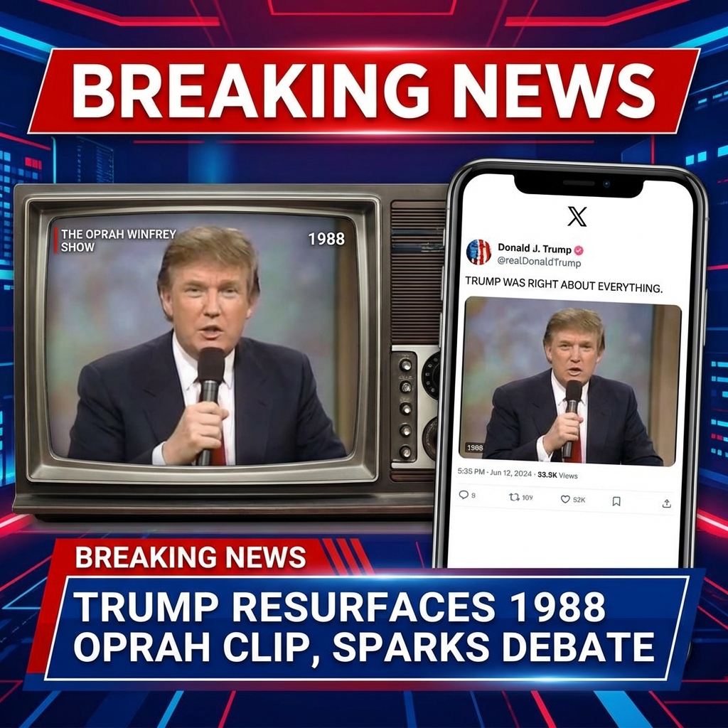 <p>President Trump posted a resurfaced clip of himself on The Oprah Winfrey Show (1988) to his account on X, captioned “TRUMP WAS RIGHT ABOUT EVERYTHING.” The brief video features a young Trump criticizing U.S. trade policy, warning that allies like Japan and Kuwait were taking advantage of American industry and saying he would make allies “pay their fair share.” The clip — circulated earlier and now amplified by Trump’s team — is being used to bolster his narrative ahead of policy moves and political events, sparking renewed debate online about long‑standing economic warnings he made decades ago and campaign messaging. (<a href="https://newrepublic.com/post/184782/trump-tanks-media-company-truth-social-posts-x?utm_source=openai">newrepublic.com</a>)</p>