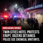 <p>Protests targeted hotels across the Twin Cities where federal immigration agents were believed to be staying, with demonstrators chanting, banging on doors and spray‑painting “ICE out.” (<a href="https://www.theguardian.com/p/x48k5j?utm_source=openai">theguardian.com</a>) Police declared unlawful assemblies and detained dozens—Maple Grove police arrested 26 at a SpringHill Suites protest and Minneapolis officers cited about 30 outside a Canopy by Hilton. (<a href="https://www.fox6now.com/news/ice-minnesota-latest-updates-jan-27-2026?utm_source=openai">fox6now.com</a>) Officers and federal agents used chemical irritants and made arrests after some participants allegedly threw objects and caused property damage. (<a href="https://www.theguardian.com/p/x48k5j?utm_source=openai">theguardian.com</a>) Border czar Tom Homan traveled to Minnesota to coordinate Operation Metro Surge and urged local cooperation with ICE. (<a href="https://www.washingtonpost.com/immigration/2026/02/04/minneapolis-ice-cbp-homan-immigration-officers/?utm_source=openai">washingtonpost.com</a>) Hotels reported canceled reservations amid the unrest this week. (<a href="https://www.theguardian.com/us-news/2026/jan/05/ice-hilton-minneapolis?utm_source=openai">theguardian.com</a>)</p>