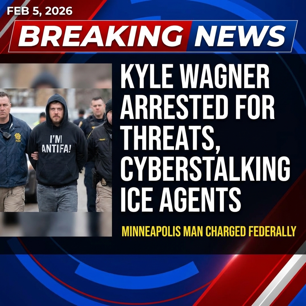 <p>Federal authorities arrested Kyle Wagner, 37, of Minneapolis, on February 5, 2026, and charged him with federal threat and cyberstalking after prosecutors say he posted videos and comments in January urging followers to assault, dox and kill U.S. Immigration and Customs Enforcement agents. The complaint alleges Wagner called agents “Gestapo” and “murderers,” urged armed confrontations, and published personal information for a pro‑ICE individual in Michigan. Photos show Wagner wearing an “I’M ANTIFA!” sweatshirt at arrest. Deputy Attorney General Todd Blanche announced the arrest on X and DOJ officials emphasized the charges are being pursued as federal crimes earlier this week. (<a href="https://apnews.com/article/385b11ccd93a9805aa31d4e058689c44?utm_source=openai">apnews.com</a>)</p>