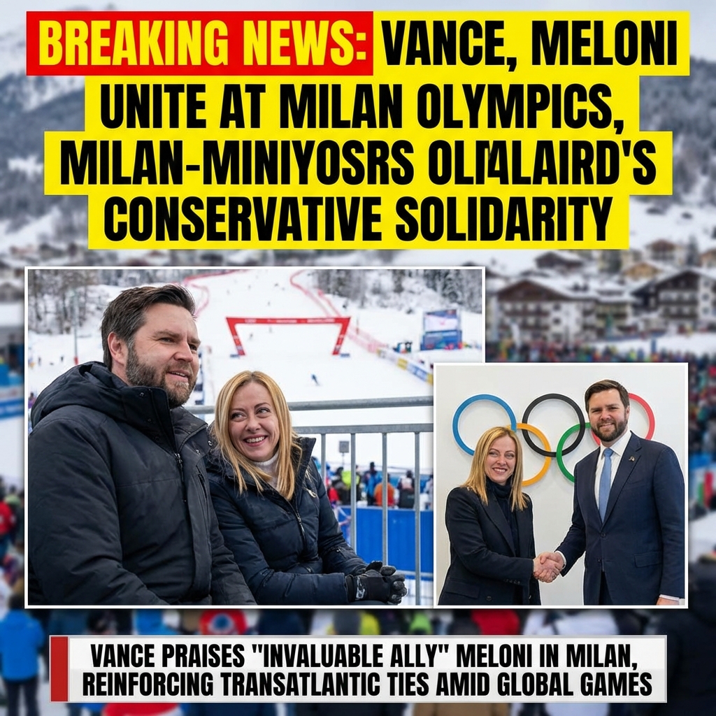 Vice President JD Vance met Italy’s right-wing Prime Minister Giorgia Meloni at the Milan Winter Olympics, linking up as America’s representative. The encounter highlighted warming ties between U.S. leadership and a prominent European conservative, with Vance publicly praising Meloni as an invaluable ally. Together they attended Olympic events and posed for photographs, signaling political solidarity on the international stage. Meloni, described as one of the few steadfast nationalists in Western Europe, reiterated shared priorities on national sovereignty and cultural identity. The meeting drew attention from observers tracking transatlantic cooperation among conservative leaders during a high-profile global sporting event and diplomacy.