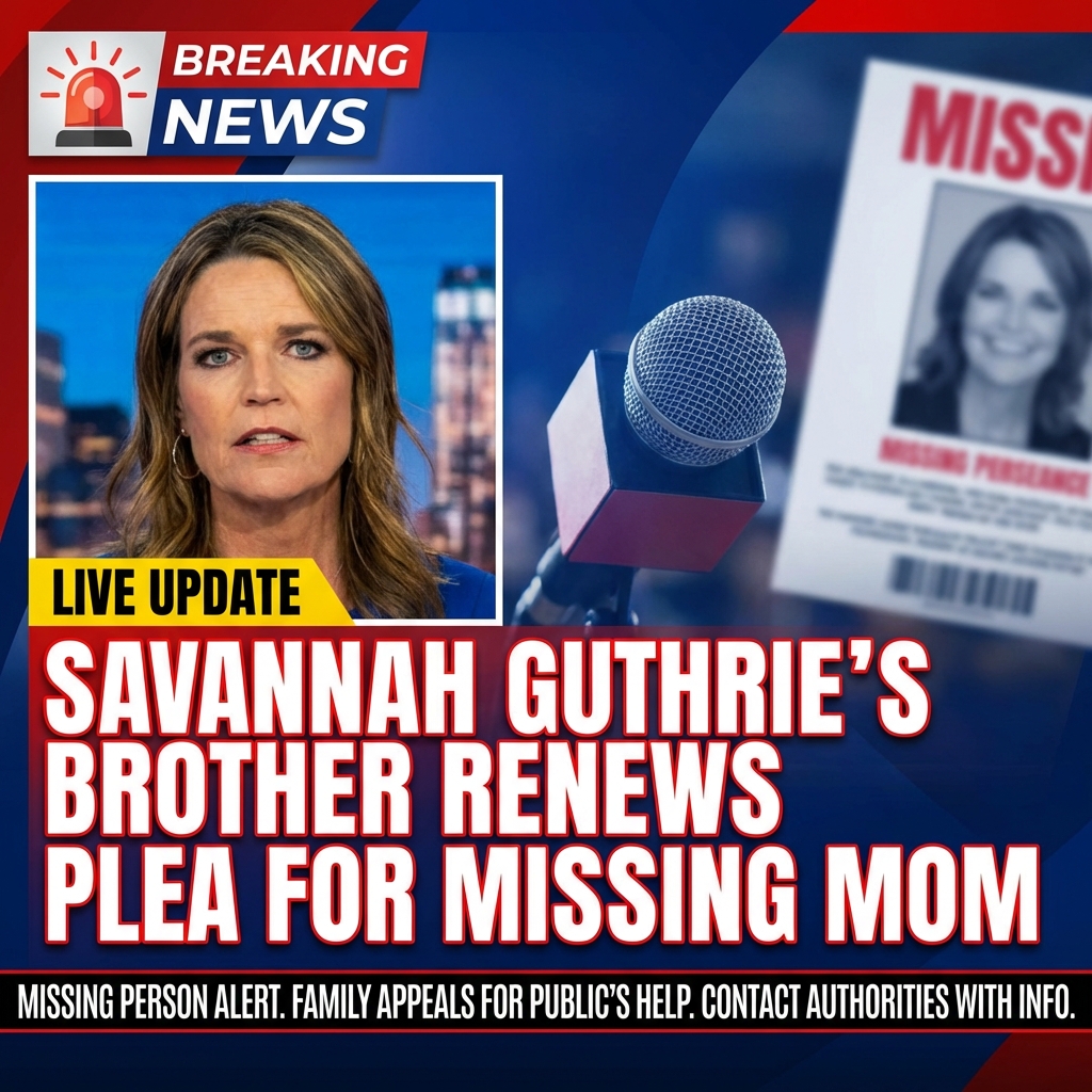 Breaking: Savannah Guthrie’s Brother Renews Plea for Missing Mother’s Safe Return