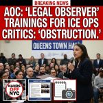 <p>At a Queens town hall, Rep. Alexandria Ocasio‑Cortez announced upcoming “legal observer” trainings — described as a “102” follow‑up to earlier “know your rights” sessions — in partnership with Hands Off NYC to teach activists how to legally observe, document, film and take notes during ICE operations without impeding law enforcement. She cited recent ICE‑related shootings and criticized an escalation in enforcement, urging community preparedness and legal support. Critics, including former ICE officials and right‑wing outlets, accused the trainings of encouraging obstruction or targeting of agents. Ocasio‑Cortez’s office framed the sessions as lawful civic education and community defense. She urged peaceful documentation. (<a href="https://www.ocasiocortez.com/resist-ice?utm_source=openai">ocasiocortez.com</a>)</p>
