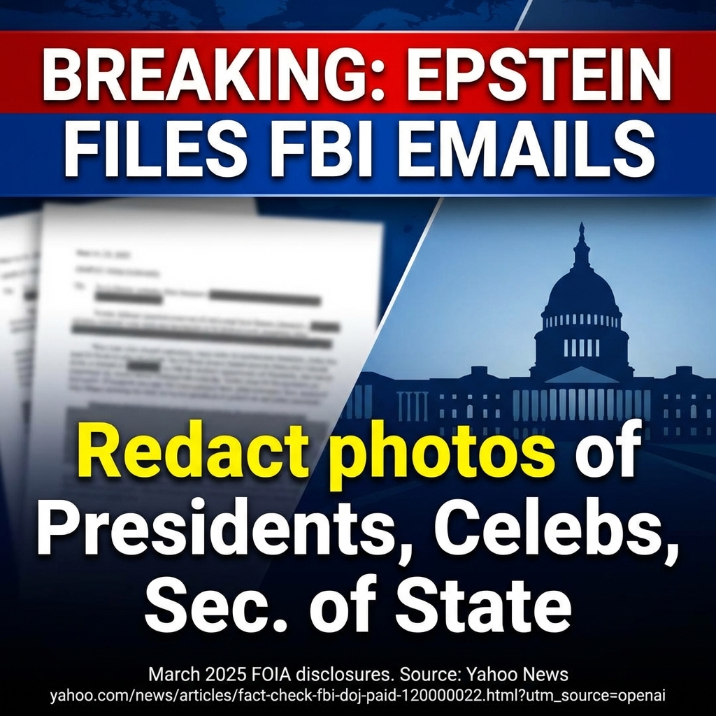<p>Released Epstein files include internal FBI emails showing IMD‑RIDS asked for “clear and specific guidance” to redact photographs that, the documents say, depict victims, unknown individuals, “former U.S. Presidents, Secretary of State, and other celebrities.” The exchanges — part of a March 2025 redaction effort disclosed in a FOIA production to reporter Jason Leopold — were circulated within the bureau and some messages were forwarded to Deputy Director Dan Bongino while Kash Patel led the FBI. DOJ officials say redactions aim to protect victims; critics contend the guidance suggests officials sought to shield powerful figures. FOIA materials underpin these disclosures. (<a href="https://www.yahoo.com/news/articles/fact-check-fbi-doj-paid-120000022.html?utm_source=openai">yahoo.com</a>)</p>