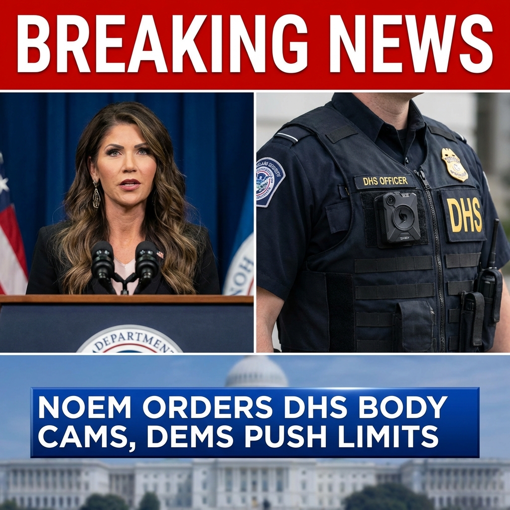 <p>Homeland Security Secretary Kristi Noem ordered body‑worn cameras for DHS officers, including ICE and Border agents deployed in Minneapolis, effective immediately, with plans to expand nationwide as funding permits after recent fatal shootings. (<a href="https://www.washingtonpost.com/politics/2026/02/02/dhs-ice-body-cameras/?utm_source=openai">washingtonpost.com</a>) Democrats — who had pressed for cameras and secured $20 million in the homeland‑security spending bill — praised transparency but warned about unchecked surveillance, and now are pushing limits on biometric tools and footage release. (<a href="https://www.washingtonpost.com/politics/2026/02/04/congress-immigration-enforcement-democrats-homeland-security-trump/226803b6-01c2-11f1-ad9f-6f689ec6b060_story.html?utm_source=openai">washingtonpost.com</a>) They’ve introduced legislation to bar facial‑recognition use and demand restrictions to prevent mass surveillance of protesters. (<a href="https://www.biometricupdate.com/202602/senate-democrats-seek-to-bar-ice-cbp-from-using-facial-recognition-tech?utm_source=openai">biometricupdate.com</a>) The move follows circulating bystander videos and escalating oversight fights in Congress and the Capitol press. (<a href="https://www.theguardian.com/us-news/2026/jan/26/ice-body-cameras-immigration-trump?utm_source=openai">theguardian.com</a>)</p>