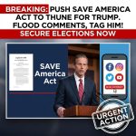 Breaking: Supporters say Trump refuses to let the issue die and are pushing the SAVE America Act to reach Leader John Thune’s desk. The post urges Americans to flood Thune with comments, tagging him and linking the post (pic.x.com/HC8MntWNVKK), and encourages demonstrative, loud pressure. It frames secure elections as the rationale and asks followers to tell Thune how important the matter is. Organizers call for immediate online action—leaving comments and visibly tagging the senator—to ensure the bill is delivered to Trump for signature. The message is framed as urgent and mobilizing supporters to influence the legislative process immediately right now.