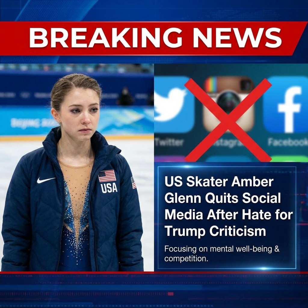 <p>Team USA figure skater Amber Glenn announced she is stepping away from social media after backlash to comments criticizing Donald Trump’s treatment of the LGBTQ+ community. Glenn, who identifies as queer and competed at the 2026 Winter Olympics in Milan, said on Instagram she had received “a scary amount of hate/threats” after speaking at a press conference and will limit her social media for her mental well‑being. She reiterated she won’t be silenced and intends to keep using her platform for advocacy, but said the volume of online abuse has made a temporary break necessary while she focuses on competing. (<a href="https://www.nbclosangeles.com/olympics/2026-milan-cortina/amber-glenn-disappointed-after-olympic-debut/3843554/?utm_source=openai">nbclosangeles.com</a>)</p>