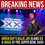 <p>At a pre–Super Bowl party in San Francisco on February 6, 2026, Green Day frontman Billie Joe Armstrong delivered a politically charged set, urging ICE agents to “quit that shitty-ass job” and warning that Trump-era figures would “drop you like a bad habit.” He altered lyrics live—changing a line in “Holiday” to “the representative from Epstein Island has the floor”—and updated other verses to criticize MAGA figures. The remarks, made at a Spotify/FanDuel pregame event ahead of Green Day’s Super Bowl opening performance, were widely shared online and reported by major outlets. Reactions were mixed across the political spectrum. (<a href="https://www.forbes.com/sites/laurasirikul/2026/02/08/green-day-calls-on-ice-to-quit-their-jobs-at-super-bowl-pregame-party/?utm_source=openai">forbes.com</a>)</p>
