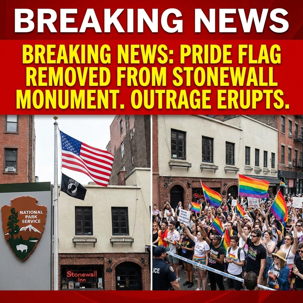 <p>Federal authorities removed a Pride flag from the Stonewall National Monument in Greenwich Village, New York, after a January 21 Interior Department memo restricting National Park Service flagpoles to U.S., Interior and POW/MIA banners. LGBTQ+ activists, city leaders and advocates condemned the removal as an attempt to erase the 1969 Stonewall uprising’s history and vowed to restore the banner. Mayor Zohran Mamdani and Senator Chuck Schumer sharply criticized the decision. The National Park Service said it was enforcing uniform flag‑display guidance. The removal prompted protests and plans by local officials and activists to publicly raise the Pride flag again soon. (<a href="https://www.washingtonpost.com/national/2026/02/10/stonewall-monument-rainbow-flag-removed/cf8144d0-06b4-11f1-b196-5e1986b3575c_story.html?utm_source=openai">washingtonpost.com</a>)</p>