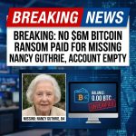 <p>Claims that a payment was just deposited to the alleged ransom account for Nancy Guthrie circulated online, but TMZ and law‑enforcement updates show the publicly visible Bitcoin address had no transactions and no payment has been confirmed. Guthrie, 84, was reported missing from her Tucson home on February 1; her family said they would comply with a $6 million demand after an unverified ransom note was circulated. The FBI and Pima County Sheriff are leading the investigation, operating a 24‑hour command post and conducting door‑to‑door searches; reports of SWAT or bomb‑squad activity have appeared but remain partially unverified by major outlets sources. (<a href="https://www.tmz.com/2026/02/09/nancy-guthrie-bitcoin-ransom-not-paid-yet/">tmz.com</a>)</p>
<p>Note: I could not find any credible, contemporary reporting confirming that a ransom payment was made — TMZ reported the account remained at zero and major outlets have not verified a deposit. (<a href="https://www.tmz.com/2026/02/09/nancy-guthrie-bitcoin-ransom-not-paid-yet/">tmz.com</a>)</p>