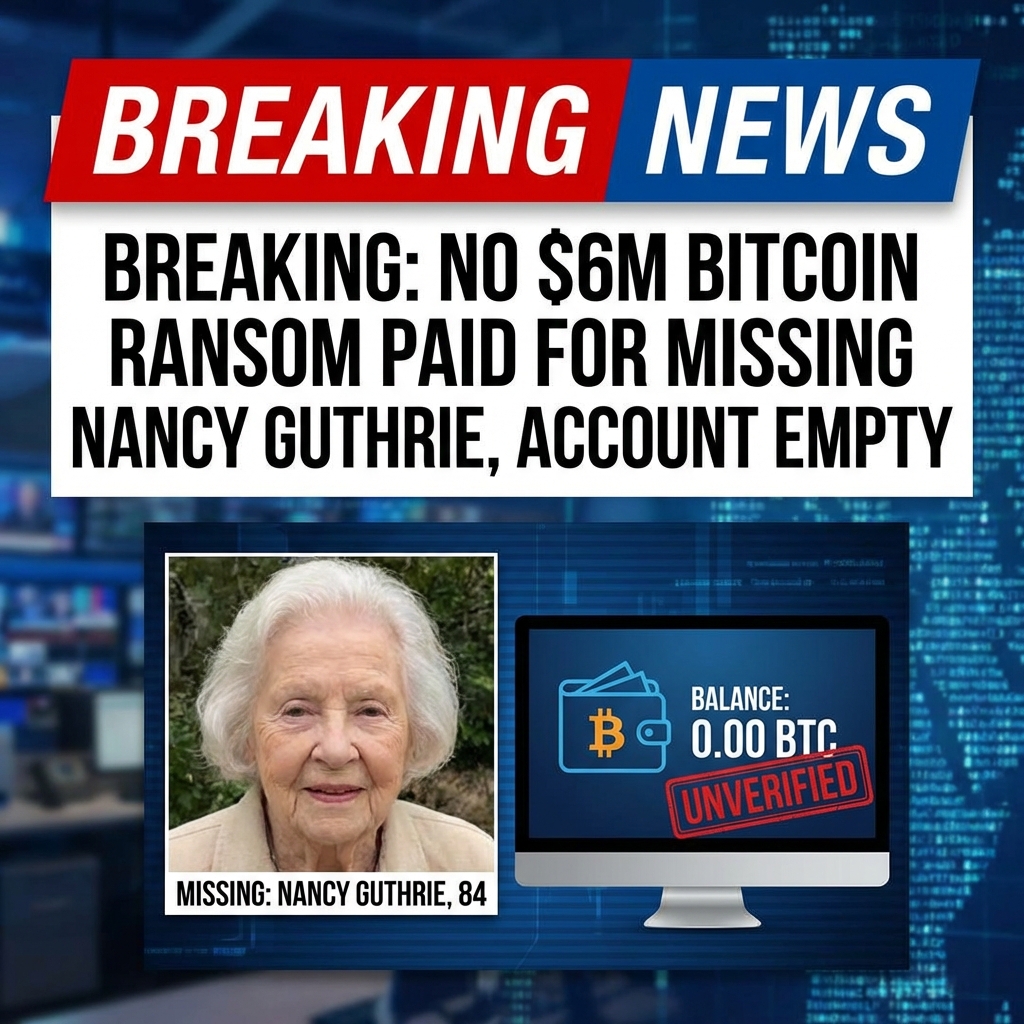 <p>Claims that a payment was just deposited to the alleged ransom account for Nancy Guthrie circulated online, but TMZ and law‑enforcement updates show the publicly visible Bitcoin address had no transactions and no payment has been confirmed. Guthrie, 84, was reported missing from her Tucson home on February 1; her family said they would comply with a $6 million demand after an unverified ransom note was circulated. The FBI and Pima County Sheriff are leading the investigation, operating a 24‑hour command post and conducting door‑to‑door searches; reports of SWAT or bomb‑squad activity have appeared but remain partially unverified by major outlets sources. (<a href="https://www.tmz.com/2026/02/09/nancy-guthrie-bitcoin-ransom-not-paid-yet/">tmz.com</a>)</p>
<p>Note: I could not find any credible, contemporary reporting confirming that a ransom payment was made — TMZ reported the account remained at zero and major outlets have not verified a deposit. (<a href="https://www.tmz.com/2026/02/09/nancy-guthrie-bitcoin-ransom-not-paid-yet/">tmz.com</a>)</p>