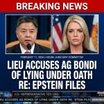 <p>On February 11, 2026, Rep. Ted Lieu accused Attorney General Pam Bondi of lying under oath during a heated House Judiciary Committee hearing, after showing video and documents from the DOJ’s recently released Epstein files. (<a href="https://www.axios.com/2026/02/11/bondi-doj-congress-epstein-lying?utm_source=openai">axios.com</a>) Lieu cited a witness statement to the FBI’s National Threat Operations Center — allegedly from a limo driver who claimed to overhear incriminating remarks and said a woman later died — and urged the DOJ to interview the witness. (<a href="https://www.indy100.com/news/pam-bondi-epstein-ted-lieu?utm_source=openai">indy100.com</a>) Bondi, defending President Trump and denying evidence of criminality, snapped, “Don’t you ever accuse me of a crime,” and faced calls from Democrats for her resignation. (<a href="https://www.yahoo.com/news/articles/pam-bondi-crashes-she-grilled-015026213.html?utm_source=openai">yahoo.com</a>)</p>
