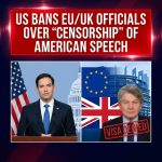 <p>Secretary of State Marco Rubio announced a new U.S. visa policy banning EU and British officials accused of complicit censorship of American speech from entering the United States. (<a href="https://www.aljazeera.com/news/2025/5/28/us-to-penalise-foreign-officials-who-censor-us-companies-citizens?utm_source=openai">aljazeera.com</a>) The administration identified five Europeans — including former EU commissioner Thierry Breton and leaders of CCDH, HateAid and the Global Disinformation Index — as barred under the policy. (<a href="https://apnews.com/article/87c8a4692f3184e4f83fdd8ed5093886?utm_source=openai">apnews.com</a>) Rubio said foreign demands that U.S. tech platforms adopt global moderation or threats to arrest residents for platform posts are unacceptable and violate U.S. sovereignty. (<a href="https://www.theguardian.com/us-news/2025/may/28/us-refuse-visas-foreign-officials-social-media?utm_source=openai">theguardian.com</a>) European leaders condemned the move as hostile to allies and defended new rules such as the Digital Services Act. (<a href="https://www.washingtonpost.com/business/2025/12/24/europe-breton-tech-visa-ban-censorship-rubio/5f395188-e0bf-11f0-9a80-62add4d0e8ef_story.html?utm_source=openai">washingtonpost.com</a>)</p>