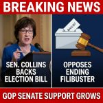 <p>Sen. Susan Collins (R‑Maine) announced she supports the House‑passed SAVE America Act, saying revisions balance election security and access while she still opposes eliminating the Senate filibuster. The House approved the bill 218–213. The measure would require proof of citizenship to register for federal elections, mandate photo ID for in‑person voting, and tighten mail‑in rules. Republican leaders say Collins’ backing brings GOP support to roughly 50 senators and argue that with Vice President J.D. Vance as tiebreaker the bill could pass under a standing filibuster. Voting‑rights groups condemn the legislation as voter suppression. Civil‑rights organizations vow legal fights and protests. (<a href="https://www.newsweek.com/susan-collins-save-act-filibuster-11523411">newsweek.com</a>)</p>