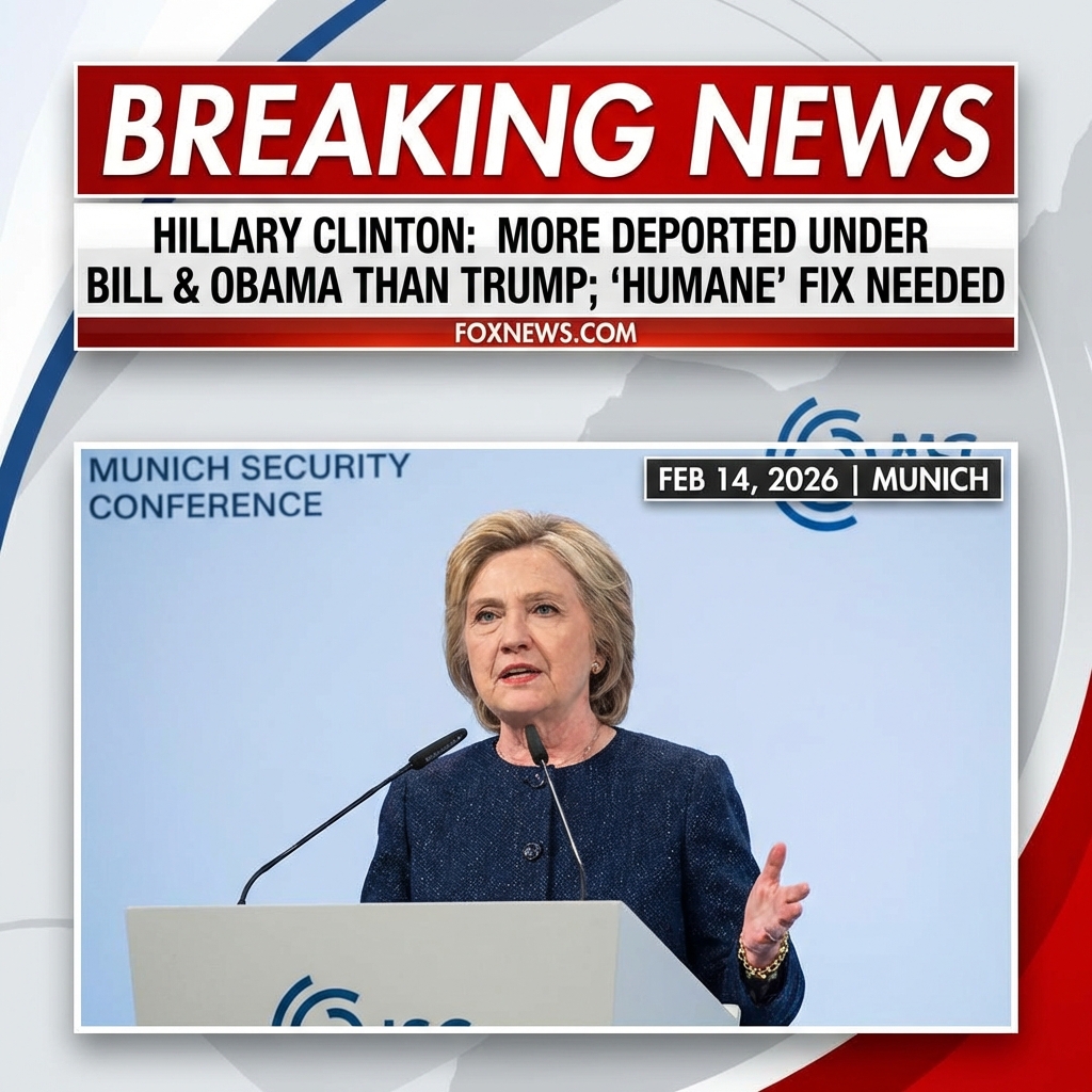 <p>Hillary Clinton said at the Munich Security Conference on February 14, 2026, that more people were deported under her husband Bill Clinton and under Barack Obama than in Donald Trump’s first term or the first year of his second term. She added that those earlier administrations deported people “without killing American citizens and without putting children into detention camps,” and she criticized the Trump administration’s family-separation and detention practices. Speaking to diplomats and policymakers, Clinton called for secure but humane border enforcement and urged attention to facts rather than rhetoric in debates over deportation numbers and immigration policy in public. (<a href="https://www.foxnews.com/politics/hillary-clinton-says-migration-went-too-far-needs-fixed-humane-way/?utm_source=openai">foxnews.com</a>)</p>
