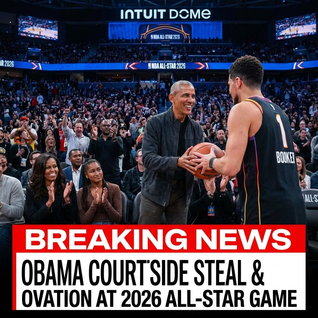 <p>At the 2026 NBA All‑Star Game at the Intuit Dome in Inglewood on February 15, former president Barack Obama received a standing ovation while sitting courtside with his wife, Michelle, and daughter Sasha. During the game Obama calmly intercepted a loose ball that rolled toward spectators, returned it to Phoenix Suns guard Devin Booker, and later took part in a brief on‑court interview with Hall of Famer Reggie Miller praising the competitive spirit of the exhibition. Michelle Obama shared a photo from the night calling them her “favorite teammates,” and video of the moment circulated widely on social media platforms. (<a href="https://people.com/barack-and-michelle-obama-have-date-night-with-daughter-sasha-nba-all-star-game-11907161?utm_source=openai">people.com</a>)</p>