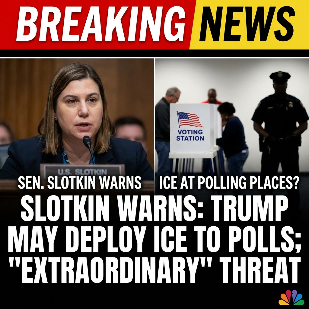<p>Sen. Elissa Slotkin warned during a Senate Homeland Security hearing that the Trump administration — after comments from Trump and Steve Bannon — may try to deploy ICE agents around polling places for the November midterms. (<a href="https://www.mexc.com/news/700970?utm_source=openai">mexc.com</a>) She pressed acting ICE director Todd Lyons, who replied there is “no reason” for ICE to deploy to polling facilities and said ICE conducts civil and criminal enforcement. (<a href="https://www.mexc.com/news/700970?utm_source=openai">mexc.com</a>) Slotkin called uniformed ICE agents encircling polls “extraordinary,” warning they could suppress voters in battleground states. (<a href="https://www.democracydocket.com/news-alerts/ice-chief-federal-immmigration-agents-polling-places-2026-midterms/?utm_source=openai">democracydocket.com</a>) The White House has denied formal plans to station ICE at polling sites but did not fully rule out their presence. (<a href="https://www.yahoo.com/news/articles/trump-no-formal-plans-deploy-214707761.html?utm_source=openai">yahoo.com</a>)</p>