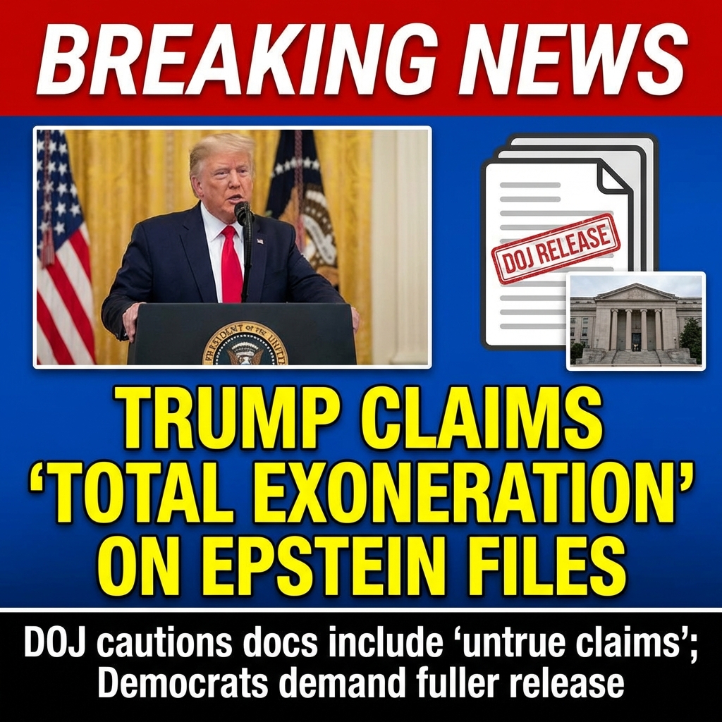 <p>President Trump on February 17, 2026 told reporters aboard Air Force One that he has “been totally exonerated” of any link to Jeffrey Epstein after the Justice Department released a large tranche of Epstein-related files; he said investigators “found just the opposite” of what critics expected. (<a href="https://www.thedailybeast.com/fbi-interviewed-underage-trump-accuser-bombshell-epstein-file-reveals/?utm_source=openai">thedailybeast.com</a>) The released documents, the DOJ cautioned, include public tips and some “untrue and sensationalist” claims and many redactions. (<a href="https://www.justice-integrity.org/?utm_source=openai">justice-integrity.org</a>) Among the disclosures is an FBI interview with a woman alleging abuse involving Epstein and naming other prominent men. (<a href="https://www.thedailybeast.com/fbi-interviewed-underage-trump-accuser-bombshell-epstein-file-reveals/?utm_source=openai">thedailybeast.com</a>) Democrats including Hillary Clinton have demanded faster, fuller disclosures and accused the administration of slow-walking the files. (<a href="https://www.ndtv.com/world-news/nothing-to-hide-totally-exonerated-us-president-donald-trump-again-denies-links-to-jeffrey-epstein-11013033?utm_source=openai">ndtv.com</a>)</p>
