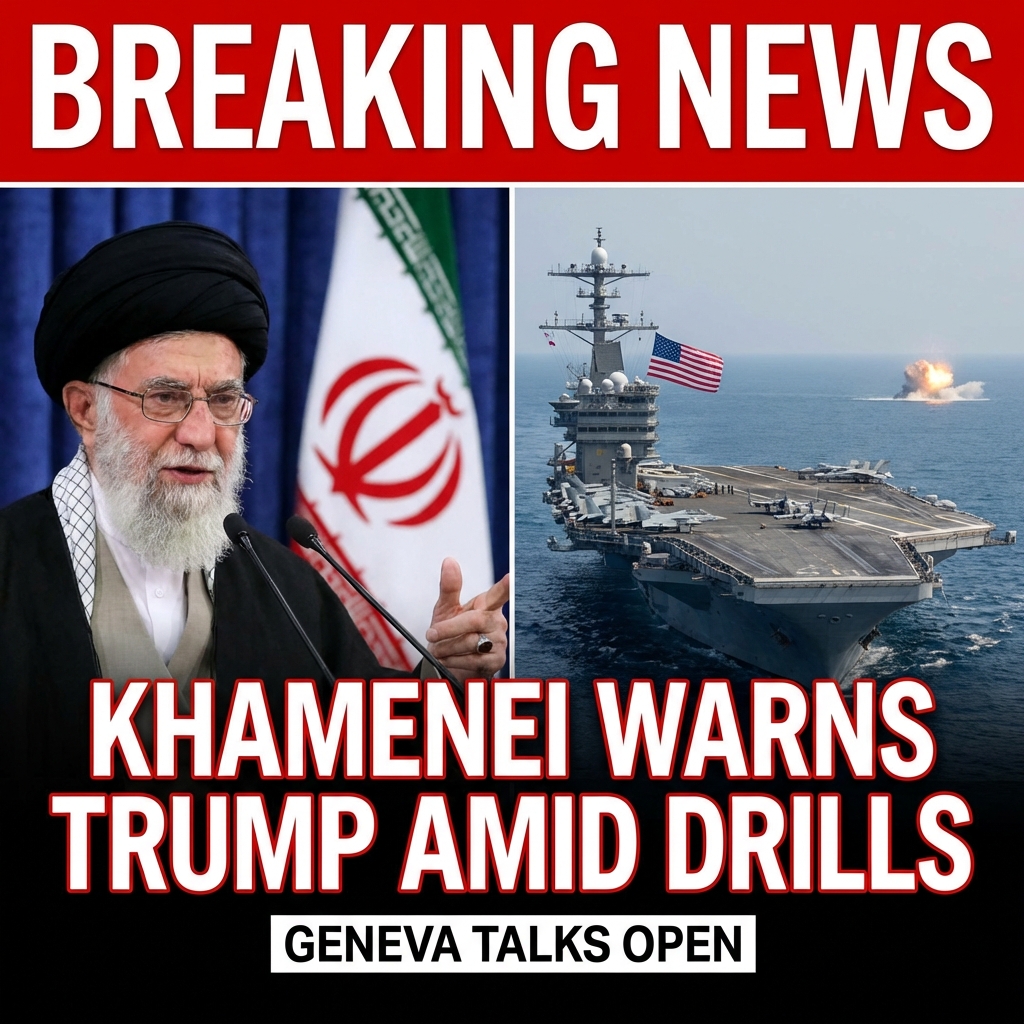 <p>Speaking Feb. 17, 2026 as indirect nuclear talks opened in Geneva, Iran’s Supreme Leader Ayatollah Ali Khamenei warned President Donald Trump that the United States “will not succeed” in destroying Iran, dismissing U.S. military threats and saying weapons could send U.S. warships “to the bottom of the sea.” The remarks coincided with Iranian live-fire missile drills in the Strait of Hormuz and a rising U.S. military buildup in the region, including carrier deployments. Iranian state media said the Geneva talks would focus only on nuclear issues; Tehran insists on sovereignty and rejects predetermining outcomes as negotiators met via Omani mediation. (<a href="https://apnews.com/article/dbed41b78ce2ddabc8a04349e72abeba">apnews.com</a>)</p>