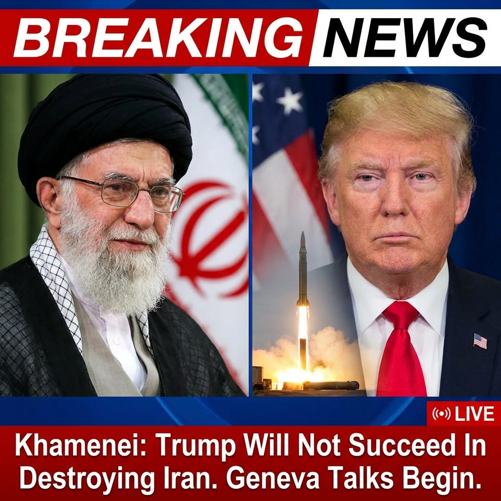 <p>Iran’s Supreme Leader Ayatollah Ali Khamenei said President Donald Trump “will not succeed” in destroying the Islamic Republic, delivering the warning as indirect U.S.–Iran nuclear talks began in Geneva. Khamenei framed the remark as a response to recent U.S. threats and blunt presidential statements, rejecting pressure and vowing resistance. His comments coincided with Iranian live-fire missile drills that temporarily closed the Strait of Hormuz and a heightened U.S. military presence in the region. Geneva meetings, mediated by Oman, involve Iranian Foreign Minister Abbas Araghchi and U.S. envoys as both sides probe whether diplomacy can avert further escalation and avoid war. (<a href="https://www.moneycontrol.com/world/us-will-not-succeed-in-destroying-iran-says-khamenei-ahead-of-second-round-of-nuclear-talks-article-13832314.html?utm_source=openai">moneycontrol.com</a>)</p>