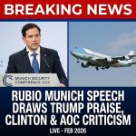 <p>At the Munich Security Conference (Feb 13–15, 2026), Secretary of State Marco Rubio delivered a forceful address defending Western heritage, urging renewed transatlantic leadership and drawing a strong response from the podium. From Air Force One, former President Trump praised Rubio’s performance and criticized Rep. Alexandria Ocasio-Cortez, Gov. Gavin Newsom, and Hillary Clinton for what he called embarrassing or incompetent appearances abroad. Critics at the conference challenged Democratic remarks on foreign policy and accused some U.S. figures of undermining American standing. The exchanges underscored widening partisan divides as U.S. officials and politicians debated strategy and messaging on the global stage. (<a href="https://www.americanrhetoric.com/speeches/marcorubiomunichsecurityconference2026.htm?utm_source=openai">americanrhetoric.com</a>)</p>