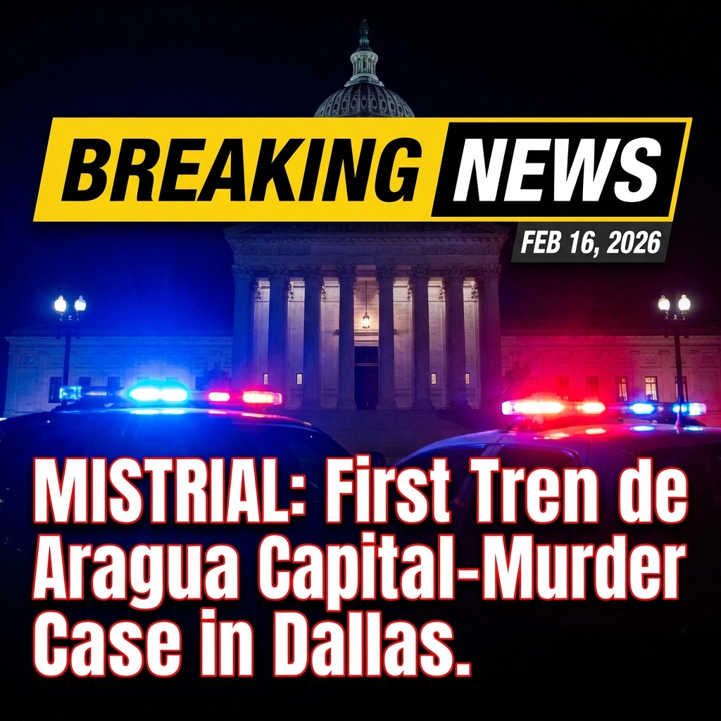 <p>On February 16, 2026 a Dallas judge declared a mistrial in the county’s first capital-murder prosecution tied to Venezuelan gang Tren de Aragua after jurors reported they were still deadlocked. Defendant Carlos Zambrano Bolivar, accused of taking part in the August 2024 abduction of Nilzuhly Petit and the victim’s two relatives from a Dallas apartment, faced charges after Petit was shot and left on a Farmers Branch roadway. Prosecutors said Bolivar helped coordinate the kidnapping and stayed on the phone with a gang boss; his defense said he acted under duress and had been sex-trafficked. Retrial is expected this year. (<a href="https://www.nbcdfw.com/news/local/judge-declares-mistrial-in-tren-de-aragua-capital-murder-case/3985238/">nbcdfw.com</a>)</p>