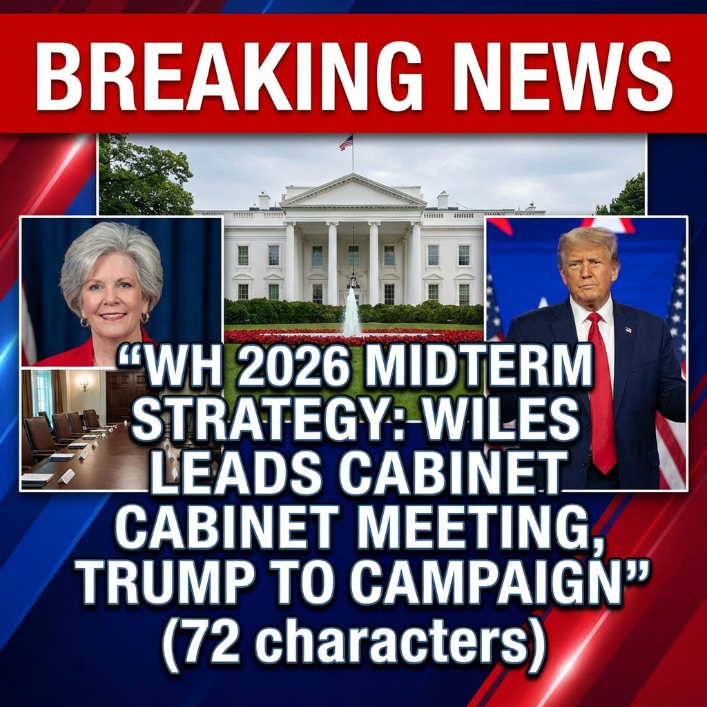 <p>According to an X post, White House Chief of Staff Susie Wiles convened a major meeting with several cabinet members to strategize how Republicans can win the 2026 midterm elections. Wiles, the White House’s top aide, has publicly signaled that the administration plans to deploy President Trump on the campaign trail and leverage his fundraising and turnout strengths to support vulnerable GOP candidates. The meeting — reportedly a Cabinet Room coordination session on messaging, staffing and mobilization — underscores the administration’s active role in shaping the GOP midterm effort. The White House has not yet released a full official readout to reporters. (<a href="https://apnews.com/article/bc6ac99e5db06ac70307ca031ab8d647?utm_source=openai">apnews.com</a>)</p>