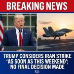 <p>President Trump has discussed a timeline for possible strikes on Iran — including “as soon as this weekend” — but has not made a final decision, according to U.S. national security officials. The Pentagon has positioned strike assets in the Middle East and has temporarily relocated some personnel from the region as it prepares for potential action. Officials described discussions as fluid while the White House says diplomacy remains the president’s first option. U.S. coordination with Israeli leaders is ongoing amid heightened regional tensions, and anonymous sources cautioned that repositioning forces does not necessarily mean an imminent attack or retaliation. (<a href="https://www.cbsnews.com/news/trump-possible-timeline-iran-strikes/?utm_source=openai">cbsnews.com</a>)</p>