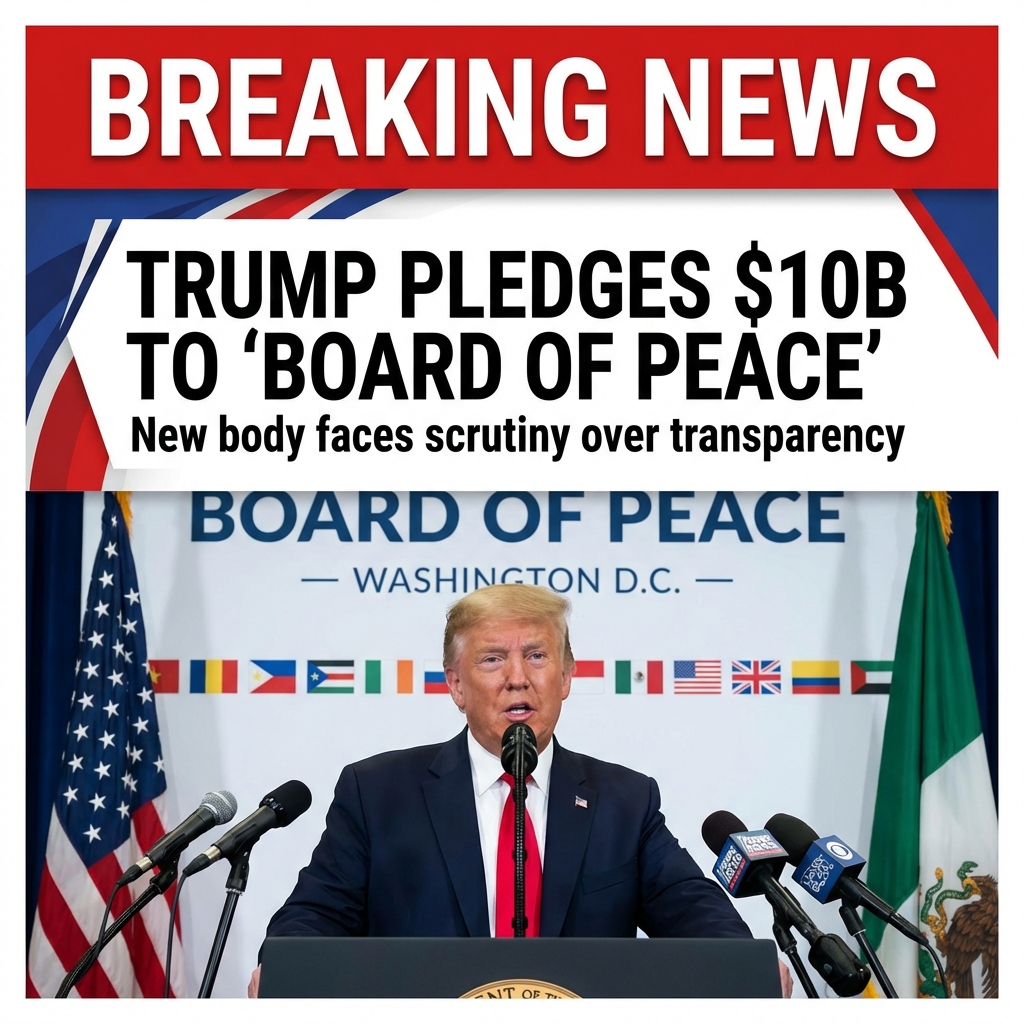 <p>On February 19, 2026, President Donald Trump announced that the United States would contribute $10 billion to the newly formed “Board of Peace” at its inaugural meeting in Washington, D.C. The board—created under Trump’s 20‑point Gaza plan and described by some reports as chaired by him “for life”—also drew roughly $7 billion in pledges from other nations. Administration officials have not specified the funding source or whether Congress will approve the transfer; critics warn the body’s legal structure, Trump’s enduring control, and scant transparency could create conflicts of interest and raise questions about oversight and where taxpayer dollars would flow. (<a href="https://www.cbsnews.com/news/trump-says-us-to-contribute-10-billion-for-board-of-peace/?utm_source=openai">cbsnews.com</a>)</p>