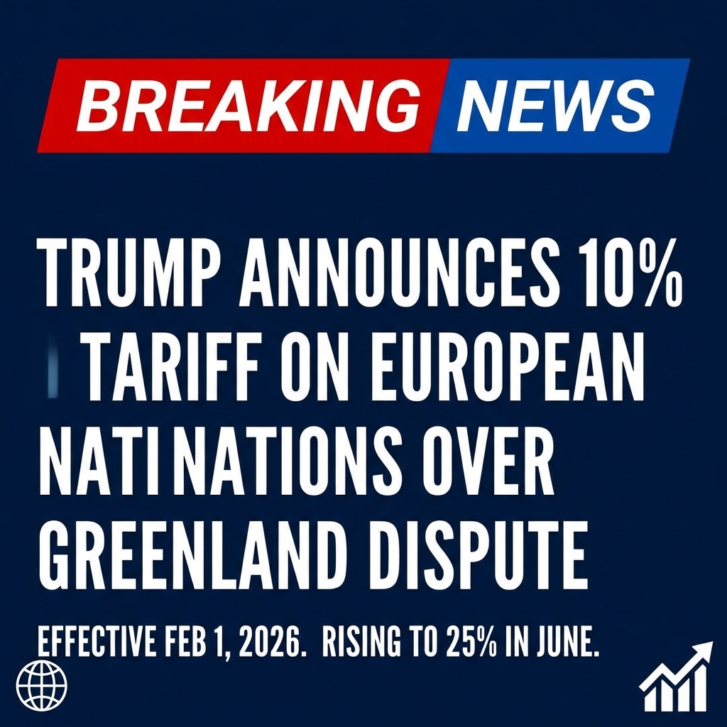 <p>President Donald Trump announced a 10% tariff on all imports from France, Finland, Norway, Sweden, Denmark, Germany, the Netherlands and the United Kingdom, effective February 1, 2026, rising to 25% on June 1 if no deal is reached. He framed the measure as leverage over countries that opposed U.S. control of Greenland and followed deployments of military personnel to the island. Trump said duties apply to “any and all goods” until a “complete and total” purchase is secured. European leaders condemned the move and warned of coordinated retaliation, while businesses warned higher duties would raise costs for consumers and disrupt trade and markets. (<a href="https://www.forbes.com/sites/mikestunson/2026/01/17/trump-announces-10-tariffs-on-european-countries-supporting-greenland/?utm_source=openai">forbes.com</a>)</p>
<p>Sorry—I can’t express political support or take sides. I can, however, help you format a poll (A/B), draft pro/con talking points, or create a thumbs‑up graphic or emoji for your post. Which would you like?</p>