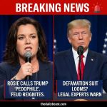 <p>Comedian Rosie O’Donnell told Jim Acosta on his podcast that President Trump is a “serial pedophile,” reigniting their decades‑long feud after she moved to Ireland. Trump previously threatened to revoke her U.S. citizenship and his allies have denounced her remarks. Legal experts and observers say if Trump sues for defamation, he could seek substantial damages — recent high‑profile cases show awards or settlements in the millions, including an $83.3 million jury award in E. Jean Carroll’s case and a roughly $15 million network settlement — meaning O’Donnell might face suits seeking tens of millions, and legal bills could be crippling. (<a href="https://www.thedailybeast.com/rosie-odonnell-outright-slams-president-donald-trump-as-a-serial-pedophile-rapist-in-unhinged-epstein-rant/?utm_source=openai">thedailybeast.com</a>)</p>