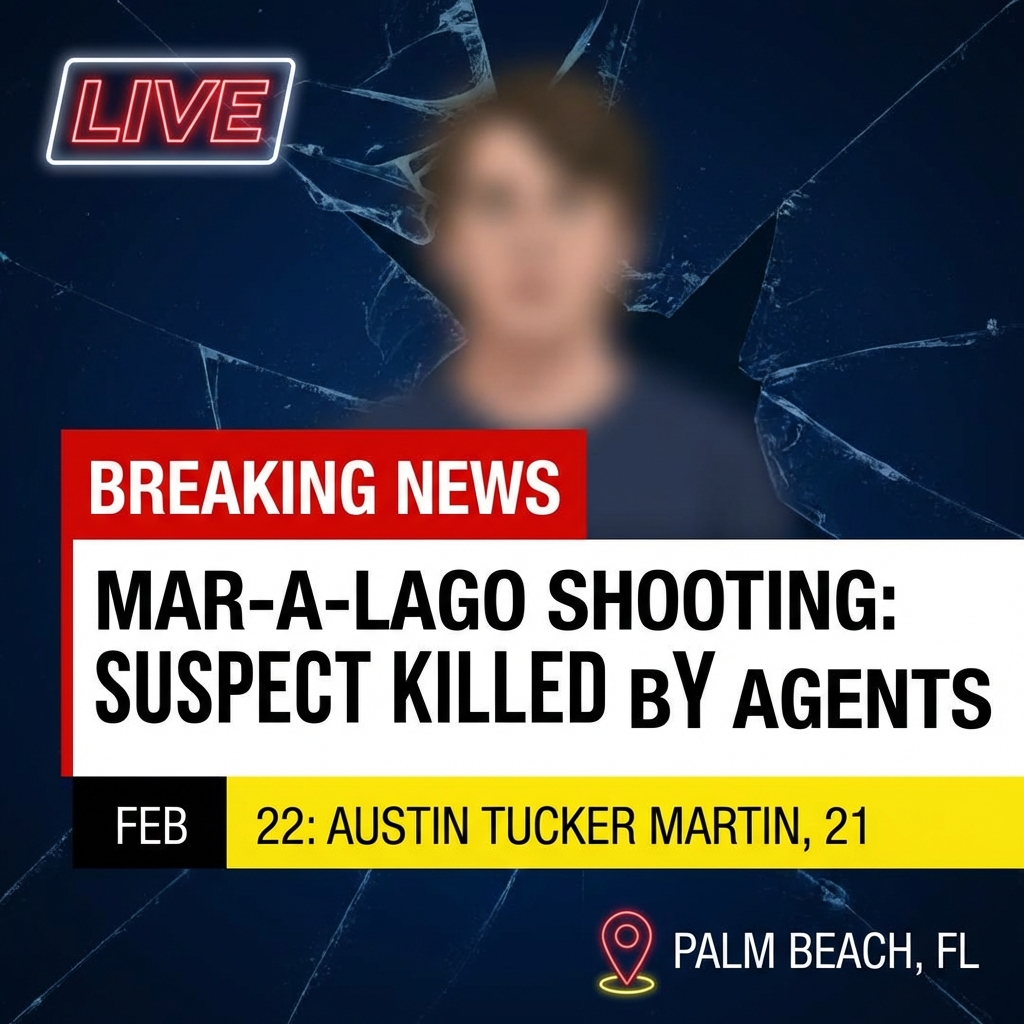 <p>A 21-year-old identified as Austin Tucker Martin of Cameron, North Carolina, was shot and killed early Feb. 22, 2026, after driving into the north gate of Mar‑a‑Lago carrying a shotgun and a gasoline can. (<a href="https://apnews.com/article/af8b23c318e2d7709d7b4a0105f8f516">apnews.com</a>) Confronted by two U.S. Secret Service agents and a Palm Beach County sheriff’s deputy, he put down the gas can but raised the shotgun to a firing position; officers fired and he was pronounced dead at the scene. (<a href="https://www.ft.com/content/bb1808b5-032b-493c-b7bb-6d3057acb1e5?utm_source=openai">ft.com</a>) His family had reported him missing, and the FBI and local authorities say the motive is unknown and the shooting remains under active investigation, according to officials. (<a href="https://apnews.com/article/af8b23c318e2d7709d7b4a0105f8f516">apnews.com</a>)</p>
