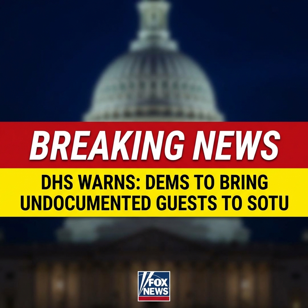<p>The Department of Homeland Security warned that several House Democrats plan to bring undocumented migrants as guests to President Trump’s State of the Union tonight as a protest of his immigration policies and ICE enforcement. DHS accused lawmakers of prioritizing “illegal aliens” over citizen safety and provided a list of invited guests that it said includes suspected undocumented immigrants, DREAMers and people arrested for obstructing enforcement. Lawmakers such as Rep. Ilhan Omar and Rep. Mark Takano have invited people affected by ICE actions. Democrats are staging counterprograms in Washington while the White House highlighted victims’ families invited to the speech. (<a href="https://www.foxnews.com/politics/dems-tap-ice-detainees-suspected-illegal-immigrants-guests-trumps-speech-dhs?utm_source=openai">foxnews.com</a>)</p>