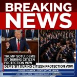 <p>During President Donald Trump’s State of the Union address on February 24, 2026, he challenged members of Congress to “stand up” if they agreed that “the first duty of the American government is to protect American citizens, not illegal aliens.” When many House Democrats remained seated, Trump chastised them and Republicans cheered, turning the moment into a viral bit of political theater. Media accounts said the exchange punctuated an otherwise long, combative speech focused on immigration, crime, and economic claims. The interaction highlighted the sharp partisan divide in the chamber and drew widespread immediate nationwide coverage and video circulation online. (<a href="https://www.washingtonpost.com/politics/2026/02/25/trump-take-state-union-democrats/">washingtonpost.com</a>)</p>