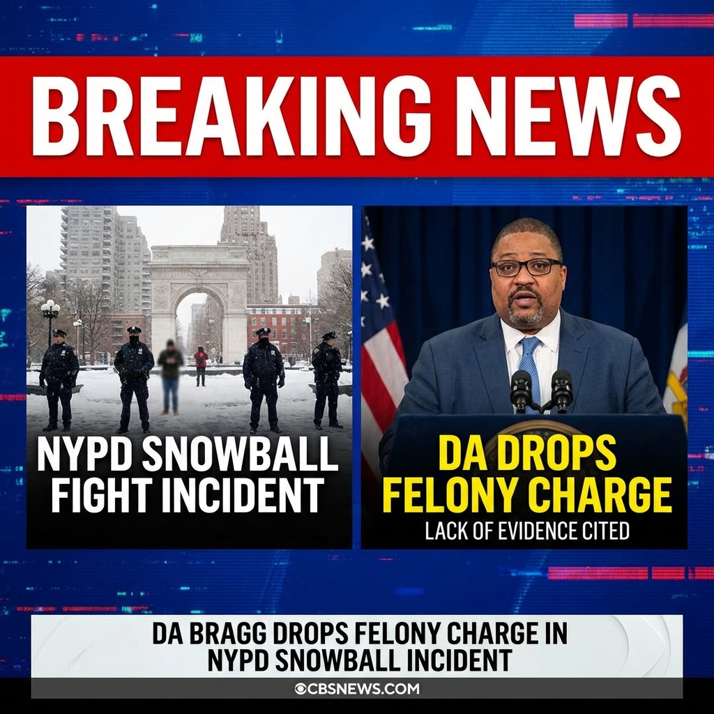<p>On Feb. 26, 2026, Manhattan DA Alvin Bragg dropped the felony assault charge against 27‑year‑old Gusmane Coulibaly, arrested after video showed participants throwing snow and ice balls at NYPD officers in Washington Square Park, saying prosecutors could not prove an officer’s injury was directly caused by Coulibaly. He still faces downgraded counts of harassment and obstruction; he was released under supervision and is due back in court April 9. The NYPD says two officers suffered facial lacerations, and the Police Benevolent Association criticized the decision. Coulibaly was arrested less than three weeks earlier on an attempted‑robbery‑related charge. Public debate followed. Sources: (<a href="https://www.cbsnews.com/newyork/news/nypd-snowball-fight-one-arrest-nyc/?utm_source=openai">cbsnews.com</a>)</p>