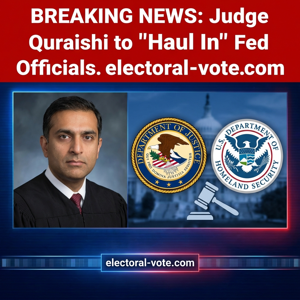 <p>Federal Judge Zahid Quraishi ordered the immediate release of an immigrant and warned that, after repeated government noncompliance in immigration habeas cases, he would compel DOJ and DHS officials to appear and testify under oath to show cause if unlawful detentions continue. The ruling and his threat to “haul in” officials have gone viral on social media, prompting online calls for his impeachment and accusations that he would expose Trump administration officials. Coverage so far is concentrated on social posts and legal blogs; major outlets have limited reporting. Supporters hail his enforcement of court orders, while critics call for discipline. (<a href="https://electoral-vote.com/?utm_source=openai">electoral-vote.com</a>)</p>